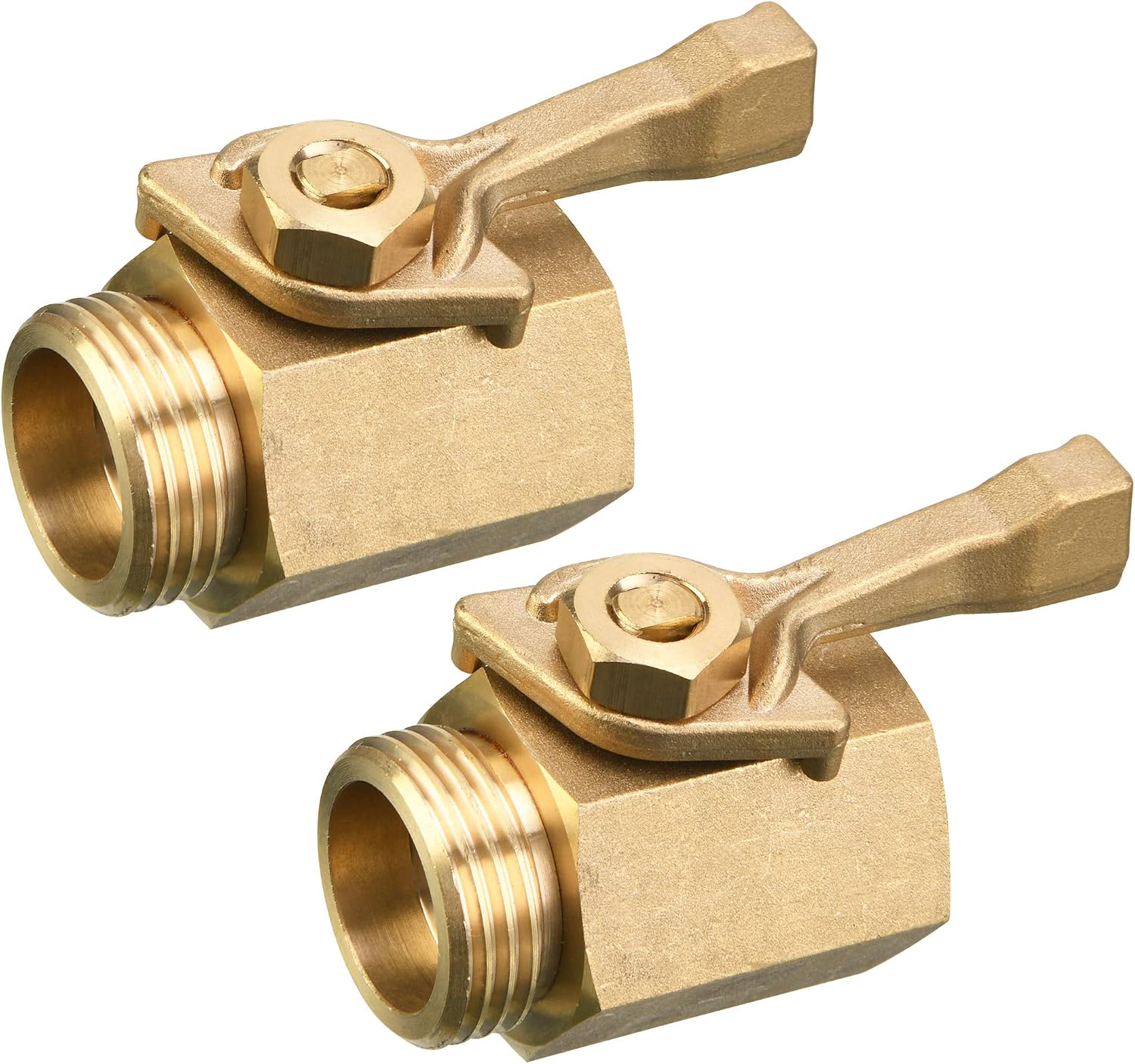 Hochleistungs-absperrventil Aus Messing Für Gartenschläuche, 3/4 Zoll, 2er-pack Mit 2 Schlauchdichtungen