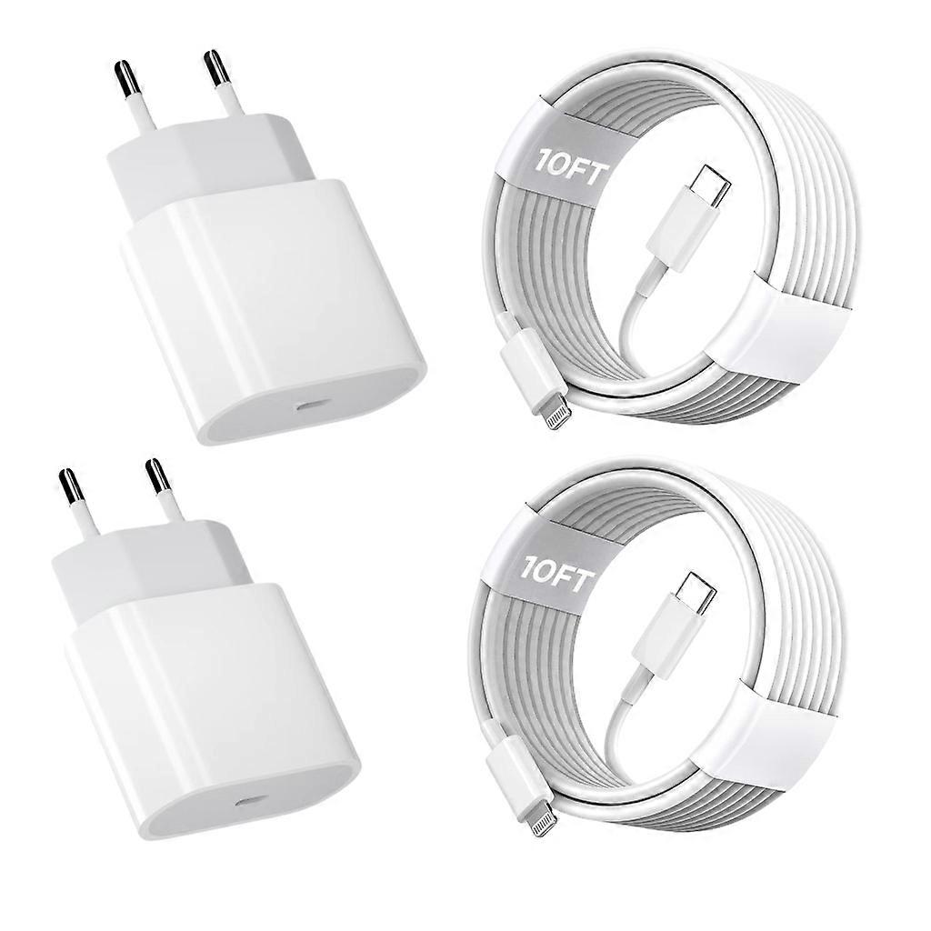 Kompatibel Mit Iphone 11, 12, 13 Und 14: Schnellladegerät (2er-pack, 20 W), Kompatibel Mit Iphone-ladegerät, Schnellladeadapter Mit 2 M Usb-c-auf-lightning-daten- Und Ladekabel.