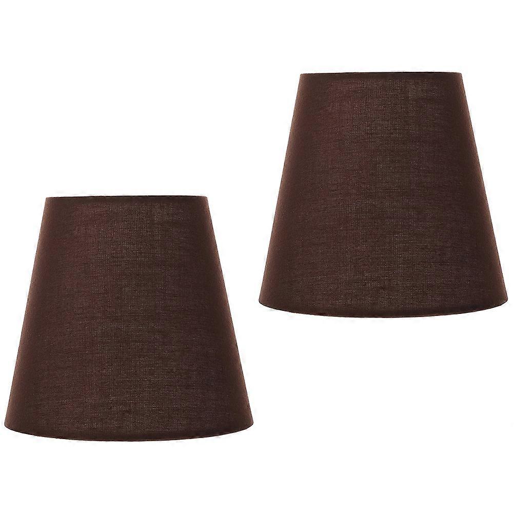 Schlichtes Design, Stoffbezogener Lampenschirm Für Tischlampen, Ideal Für Zuhause, Mit Lichtstreuung, Im Landhausstil, 14,00 X 13,00 X 9,00 Cm, 2 Stück, Kaffeebraun