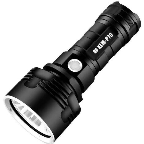 Xlm-p70 Taschenlampe, 30.000–100.000 Lumen Hochleistungs-led, Ultrahell, Wasserdicht, 50 W, 3 Leuchtmodi