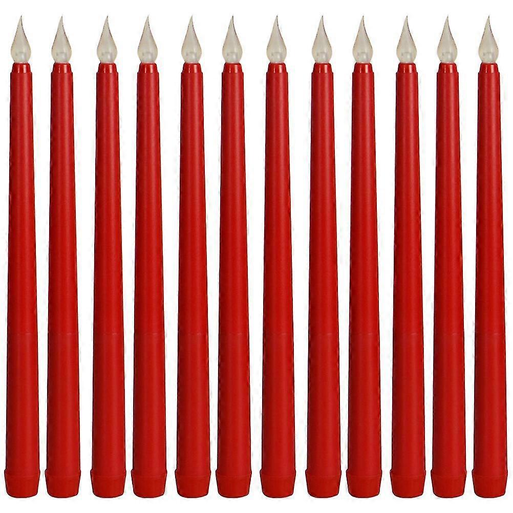 12 Stück Led-dekorations-kegellichter, Flammenlose Kegellichter, Elektrische Led-leuchten