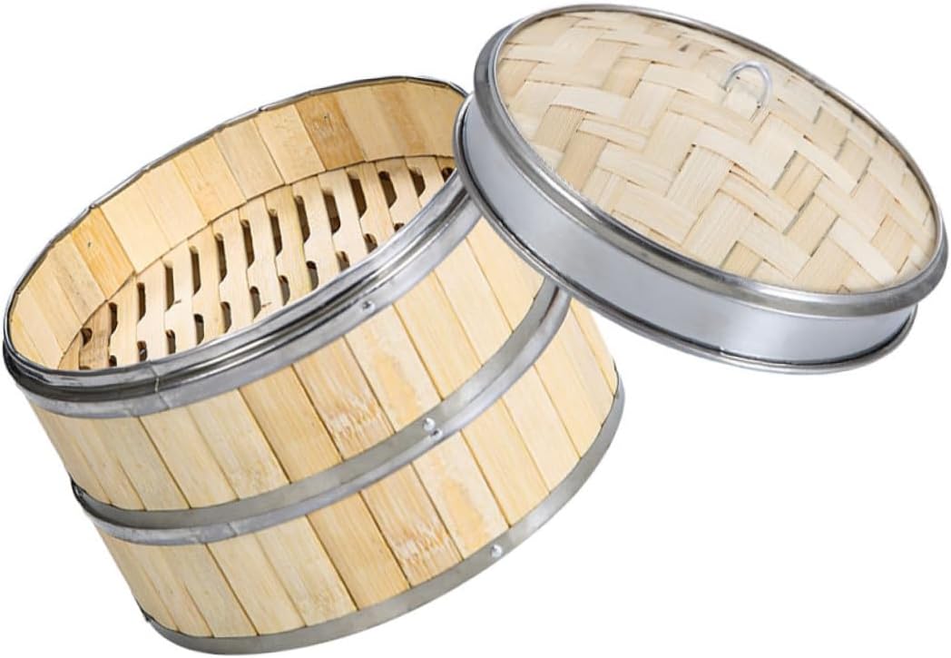 7-zoll-doppelwand-dampfgarer Mit Deckel Für Dim Sum, Teigtaschen Und Gemüse