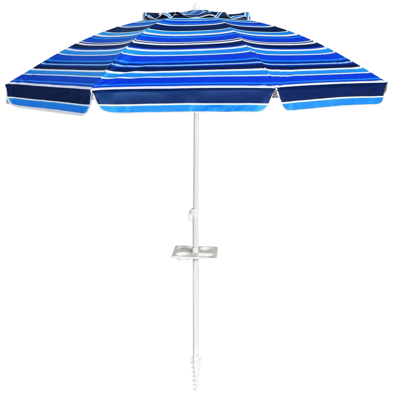 Sonnenschirm 220 Cm, Verstellbare Sonnenblende, Getränkehalter, Tragetasche