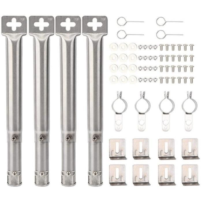 Set Mit 4 Edelstahl-brennerrohren. Kompatibel Mit Gasgrills. Verstellbar Von 30,5 Cm Bis 44,5 Cm.