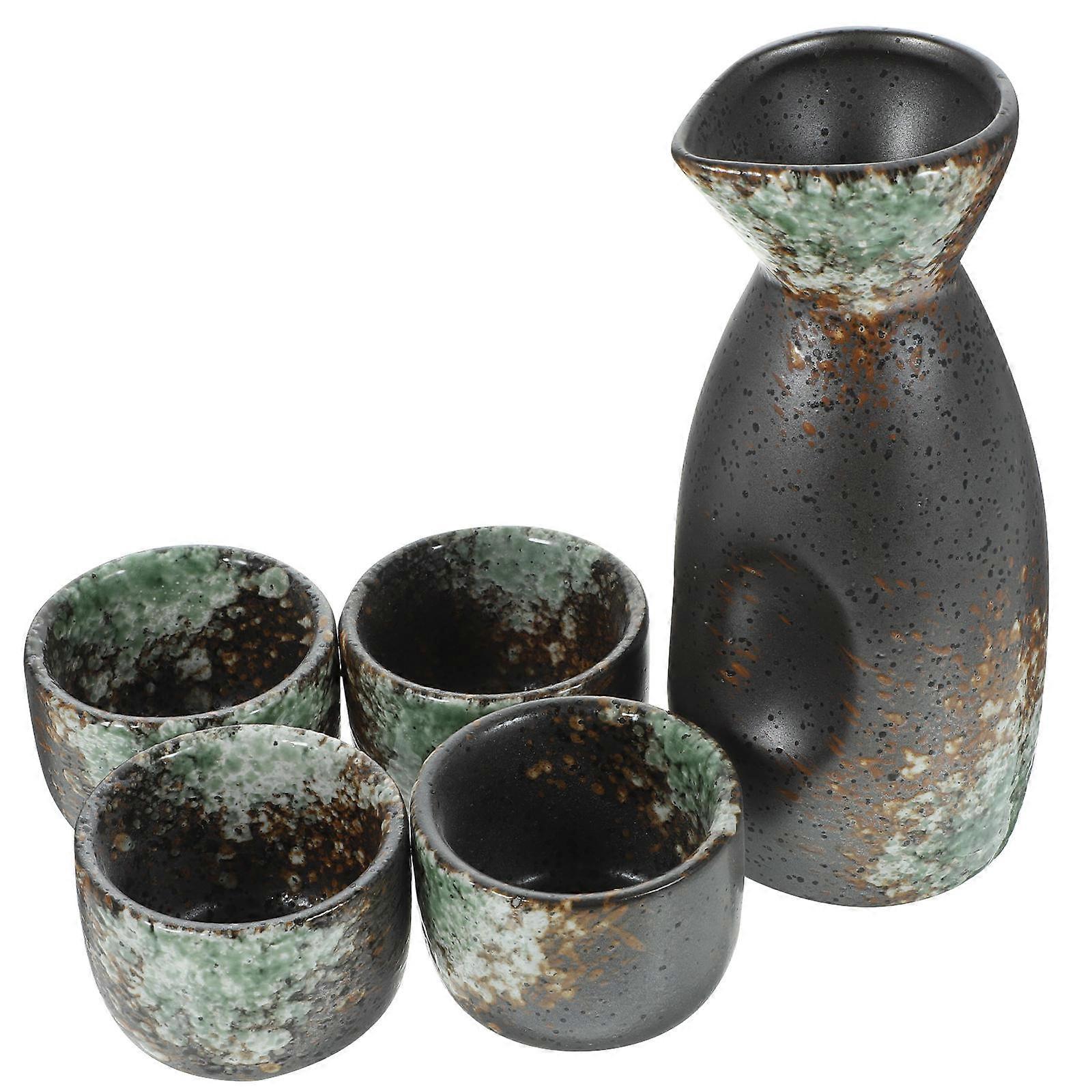 Sake-set Im Japanischen Retro-stil Mit Kanne Und Becher Für Familienfeiern Und Besondere Anlässe (1 Set, Mehrfarbig)