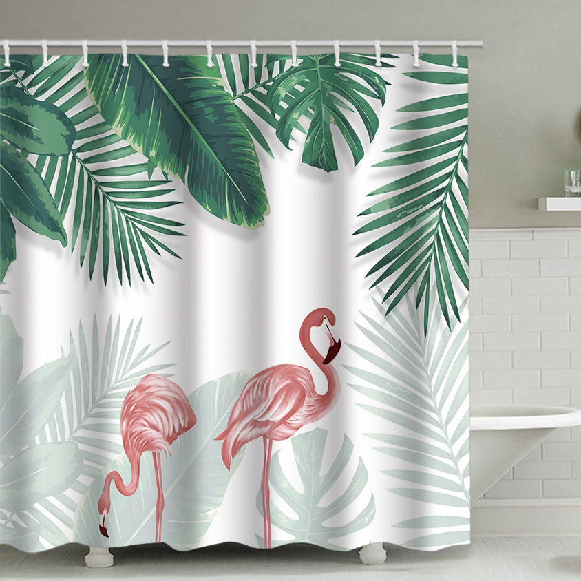 Flamingo-duschvorhang, Mit 12 Kunststoffhaken, Stil 5
