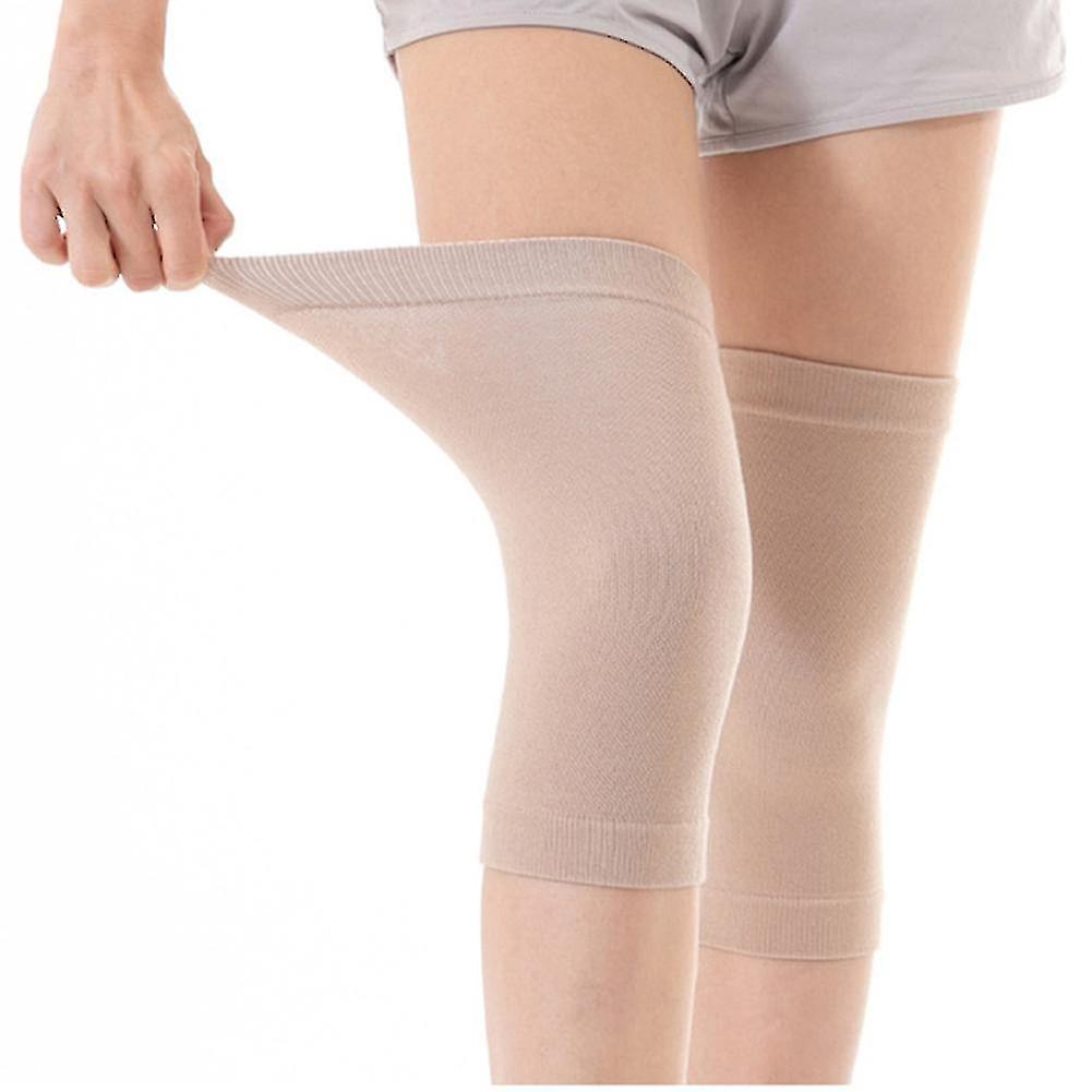 Ultradünne Knieschoner, Atmungsaktive Kompression, Flexible, Wärmende Beinmanschette, Kniebandage In Hautfarbe