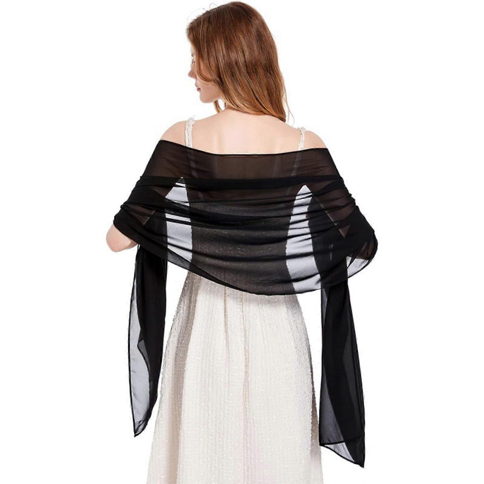 Traumhafter Hochzeitstipp: Leichtes Und Bequemes Tuch, Weich, Lang Ausgestellt, Geeignet Für Outdoor-aktivitäten Und Einen Stilvollen Look, Schwarz