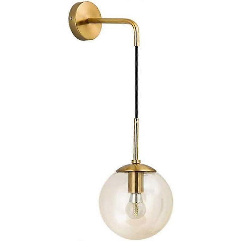 Luxora Moderne Wandleuchte, Industrielle Wandleuchte, Verstellbare Runde Glas-pendelleuchte, Leselampe (farbe: Bernstein)