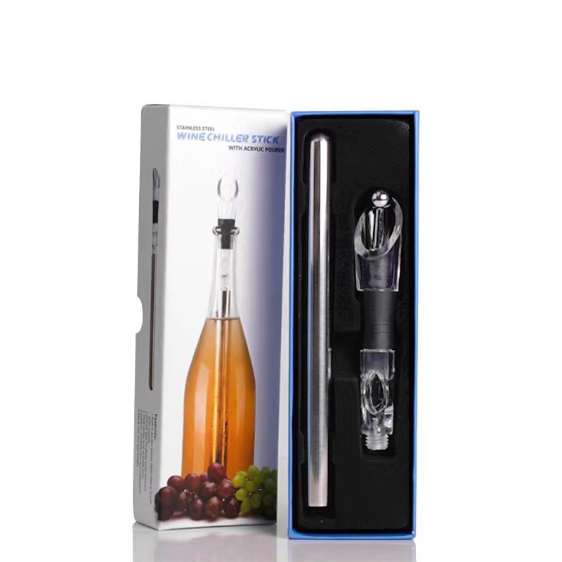 3-in-1-weinkühlstab, Belüftungsrohr, Ausgießrohr Aus Edelstahl, Kühlstab Für Gefrorene Getränke, Eiskühler, Geeignet Für Rotwein, Champagner, Barzubehör