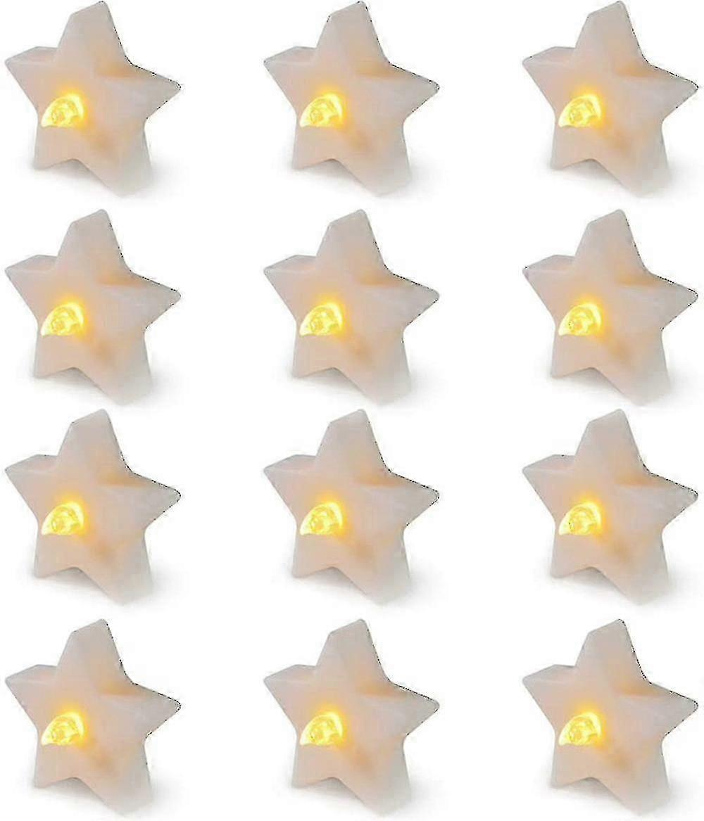 12er-pack Sternförmige, Flammenlose Led-lichterketten – Kreative, Batteriebetriebene Dekoration Für Ihr Zuhause
