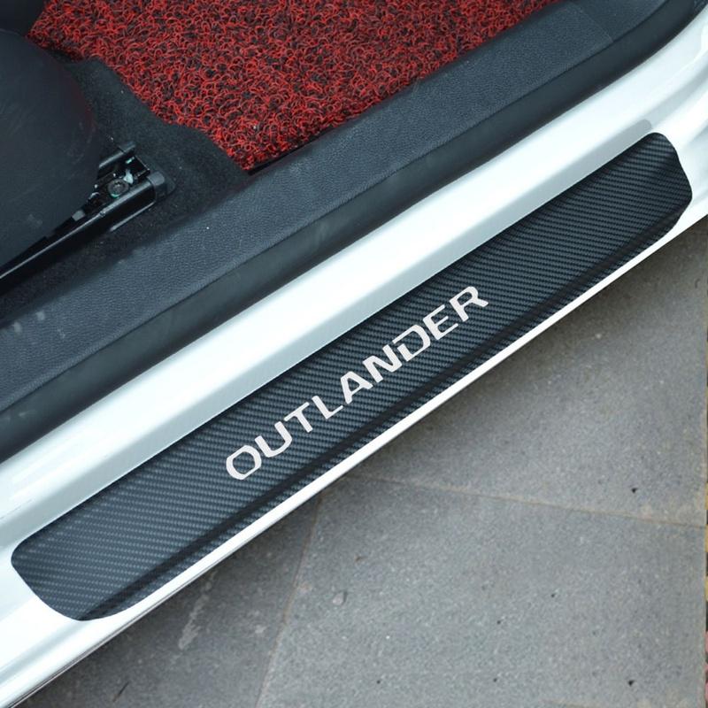 Carbonfaser-vinylaufkleber, Kompatibel Mit Mitsubishi Outlander, Einstiegsleistenschutz, Einstiegsleiste, Autozubehör, Silber
