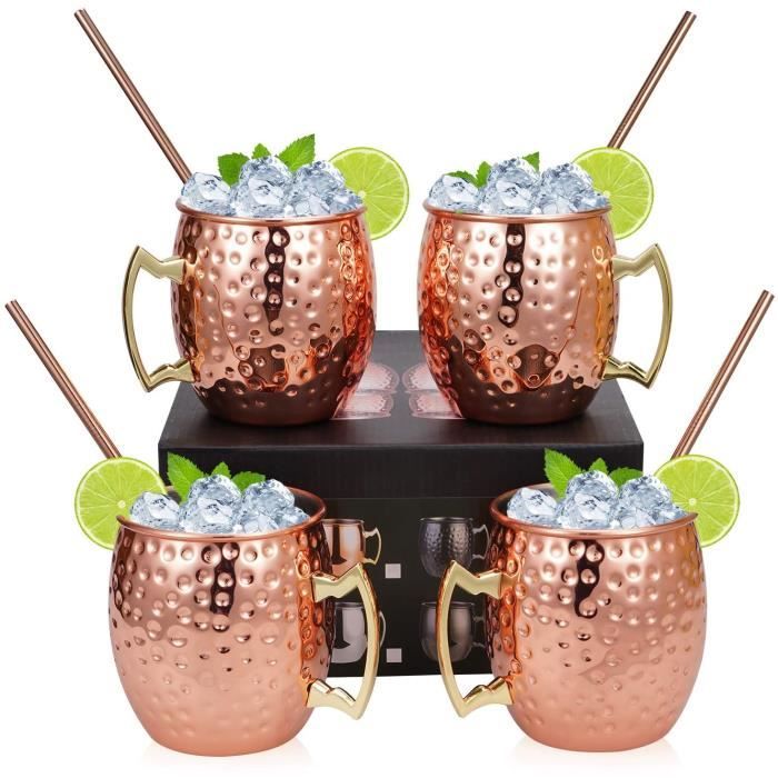 Moscow Mule Glas – Kupferglas – 500 Ml – 4er-pack – Edelstahl – Spülmaschinenfest