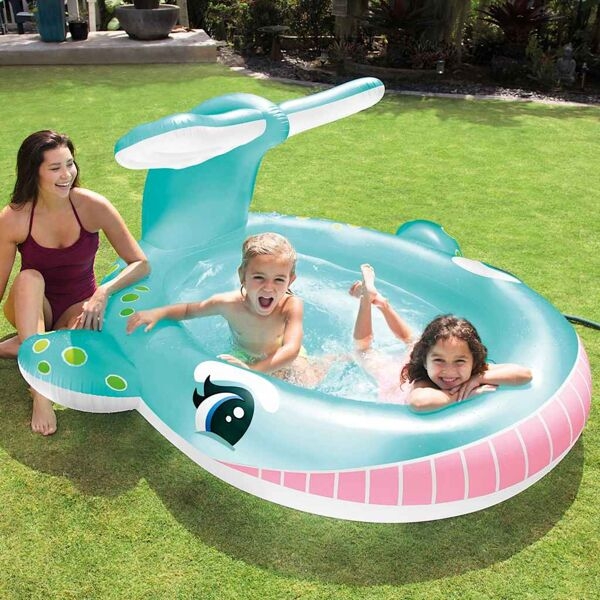 Intex Kinderpool Wal Mit Wassersprüher 201x196x91 Cm Mehrfarbiges Design