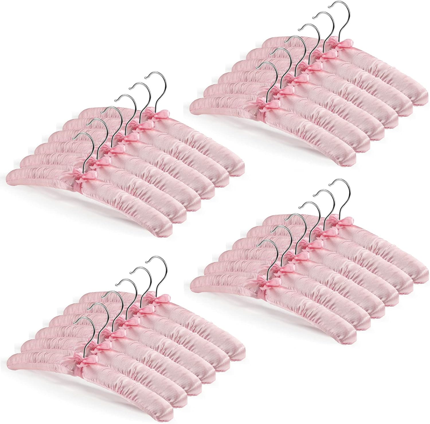 25 Gepolsterte Satin-kleiderbügel Mit Rostschutz Für Kleider, Pullover, Anzüge Und Mehr (rosa)