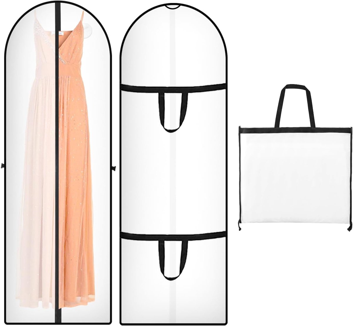 Lange Kleidersack 180 X 60 Cm, Faltbar, Premium-kleidersack Mit Reißverschluss, Staubdicht, Geeignet Für Brautkleider