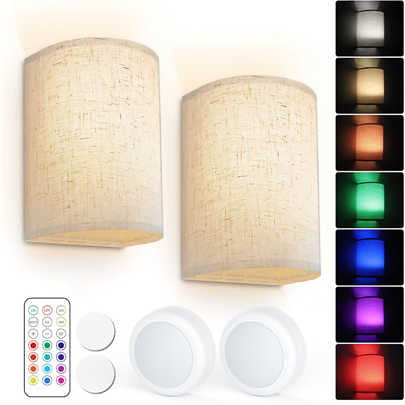 Wandleuchten, 3 Farben, Dimmbar Mit Fernbedienung, 2er-pack