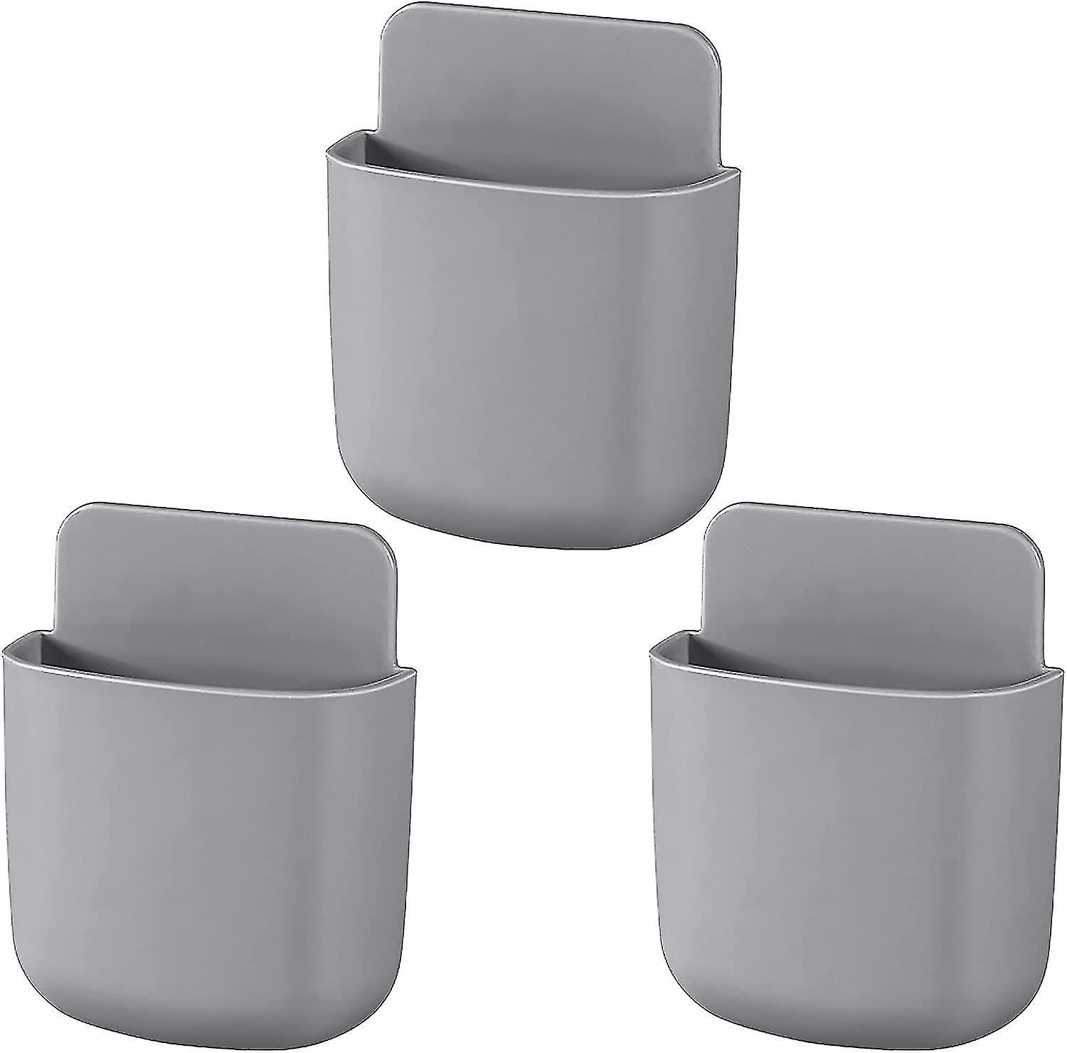 Fernbedienungshalter, Wandhalterung, Graue Selbstklebende Aufbewahrungsbox, Wand-handyhalter, Universeller Fernbedienungshalter, Wand-organizer Für Kleinigkeiten
