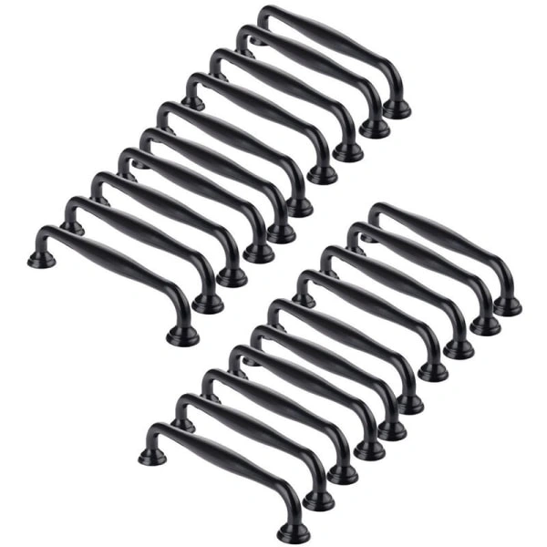 20 Schwarze Schrankgriffe, 96 Mm Lochabstand, Kompatibel Mit Küchenschubladen
