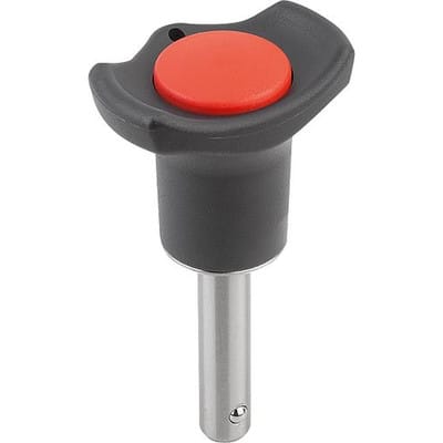 KUGELSPERRBOLZEN MIT PILZGRIFF, FORM:A METALLBUND, D1=8, L=20, L1=8, L5=28, EDELSTAHL BLANK, KOMP:THERMOPLAST