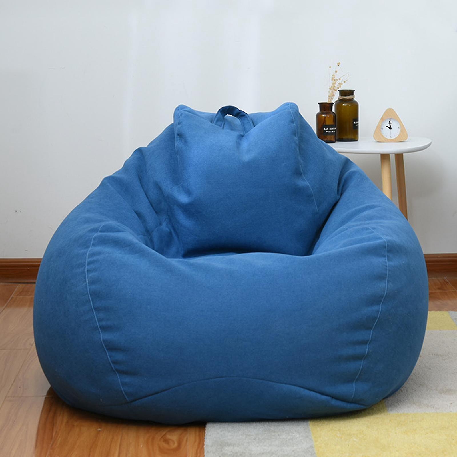 Großer Sitzsack In 3 Größen, Sofa, Für Drinnen, Für Erwachsene Und Kinder, Bequemer Sesselbezug – 90 X 110 Cm – Blau