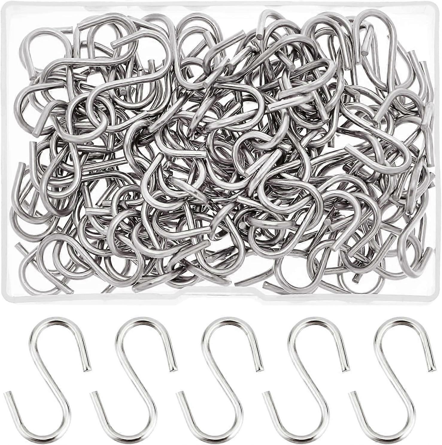 100 Stück S-haken Aus Edelstahl 304, Kleine Metall-s-haken, Aufhängehaken Zum Aufhängen Von Kleinen Gegenständen, Schlüsseln, Schmuck, Leichten Taschen, 29 X 2 Mm