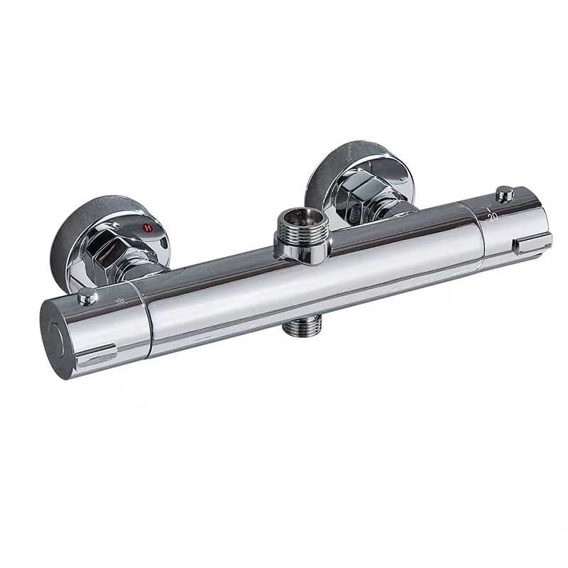 Thermostatmischer, Kompatibel Mit Dusche, 2 Ausgänge Thermostatmischer, Kompatibel Mit Dusche, Messing Doppelmischer, Kompatibel Mit Dusche Hoher Ausgang, G3/4"-gewinde (26,4 Mm) + Niedriger Ausgang,
