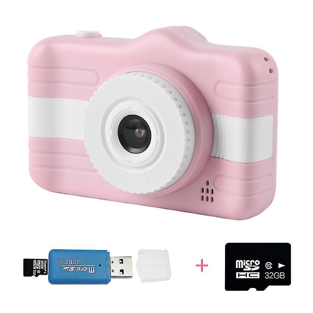 Kinderkamera, Digitale Kinderkamera Mit 32-gb-sd-karte, Sd-kartenleser, Hd-videokamera Für Kinder, Großer Bildschirm, Pink