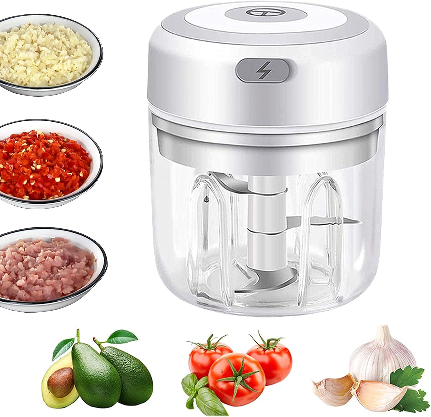 Elektrischer Mini-knoblauchschneider, Tragbarer Mini-zerkleinerer, Elektrische Küchenmaschine, 250-ml-mini-babynahrungspresse