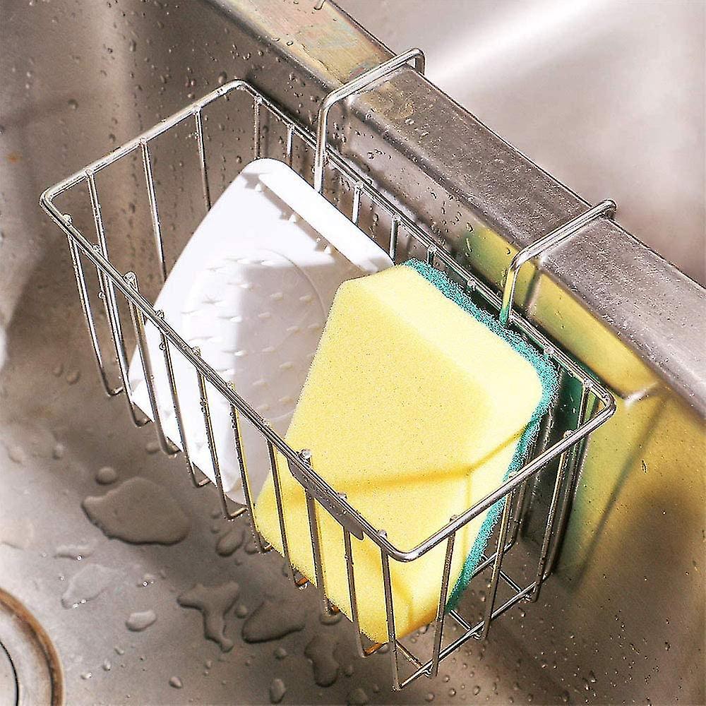 Küchenschwammhalter Aus Edelstahl, Hängekorb Für Die Küchenspüle, Seifenschale, Abtropfkorb Für Schwämme, Spülbeckenstöpsel, Seife, Bürsten Und Zubehör