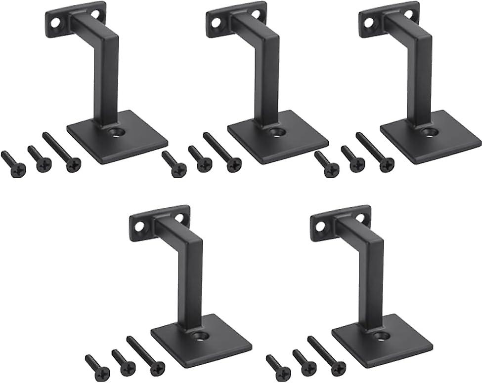 5er-pack Handlaufhalterungen. Kompatibel Mit Holzhandläufen, Schwarze Wandhalterungen. Geeignet Für Den Innenbereich, Treppengeländerhalterung (matt Schwarz).