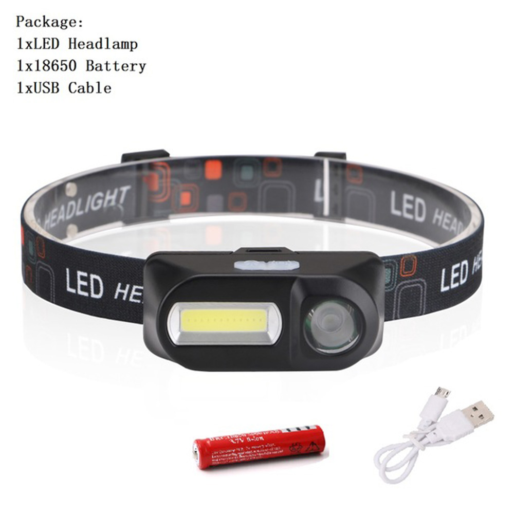 Leichte Und Handliche Stirnlampe (cob/xpe-led) Mit Usb-ladefunktion