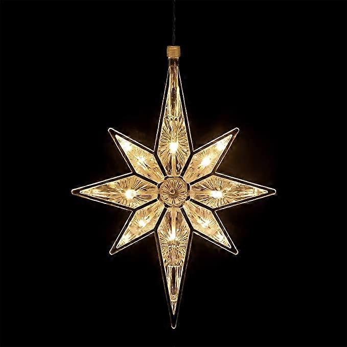Kongque – 27,4 Cm Großer Bethlehem-weihnachtsstern, Leuchtender Kunststoffstern, Weihnachtsbaumspitze, Große Hängende Sterne, Led-fensterbeleuchtung