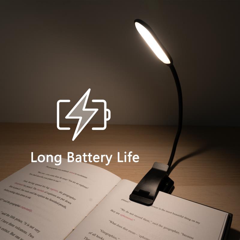 Buchlampe Mit 3 Lichtfarben Und Dimmer / Wiederaufladbare Leselampe