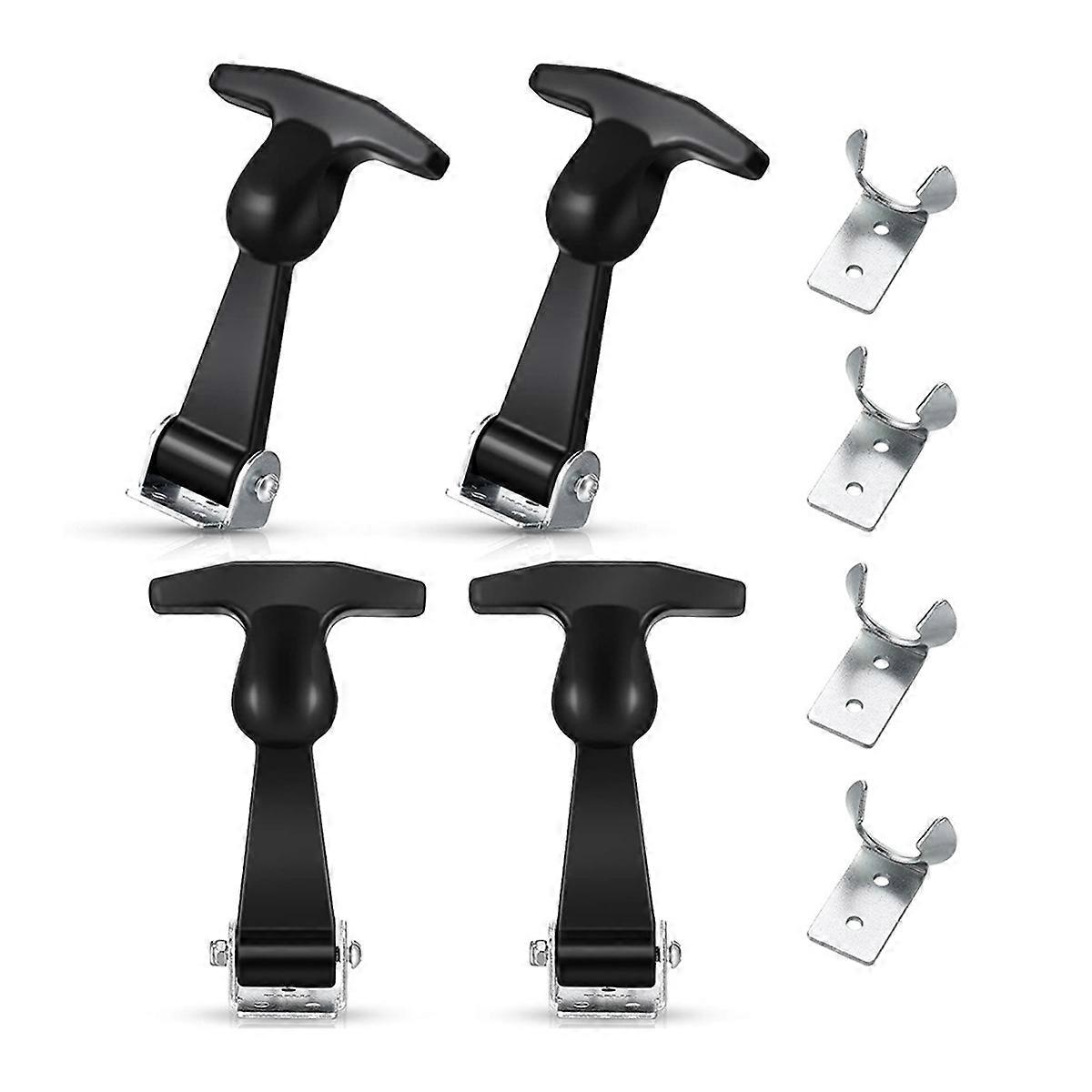 4 Stück Elastische Edelstahl-gummihaubenverriegelung, Flexibler T-griff-verschluss, Flexibler Gummizugverschluss