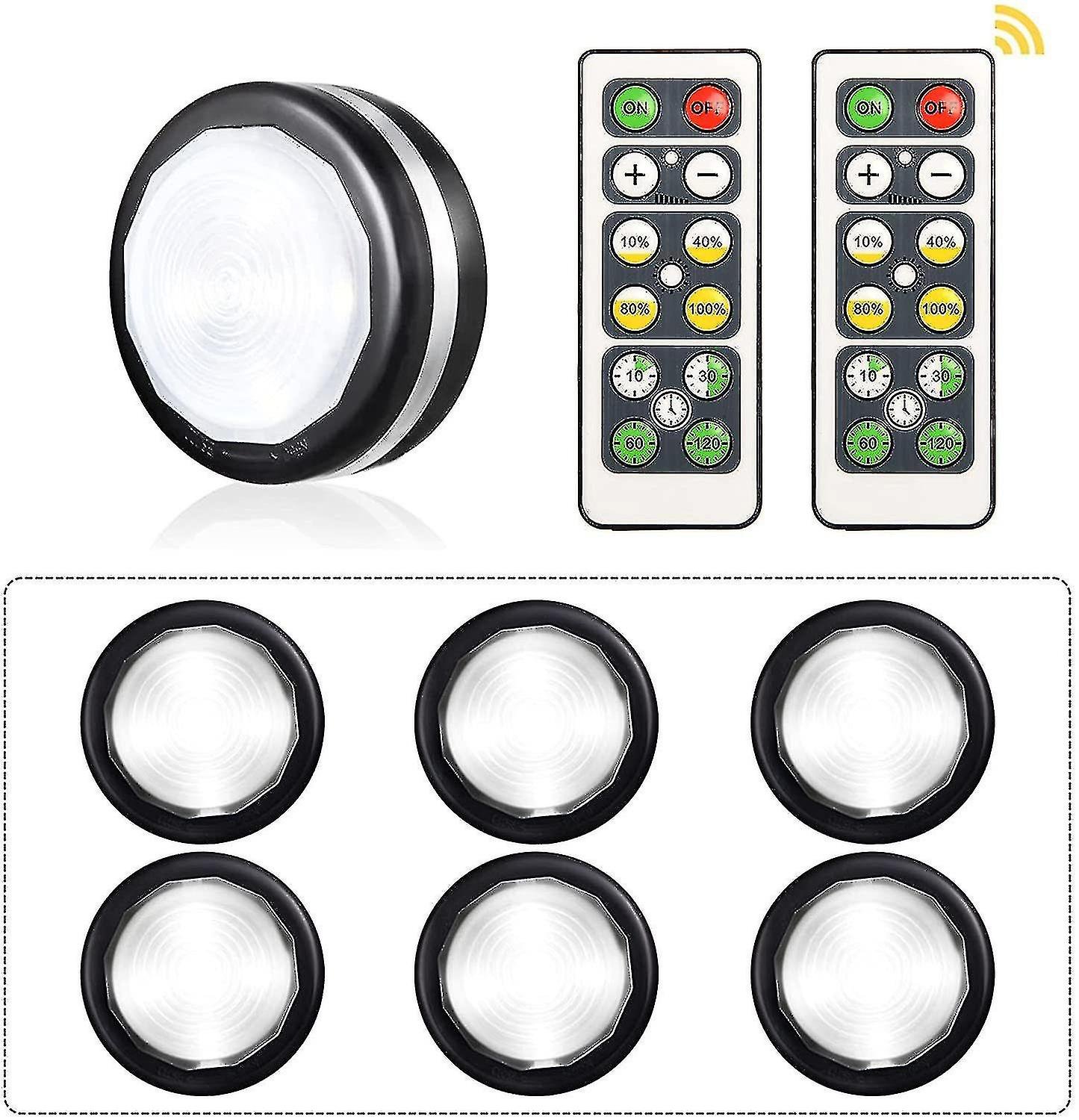 Set Mit 6 Led-schrankleuchten, Batteriebetrieben, Schranklampe Mit Fernbedienung -