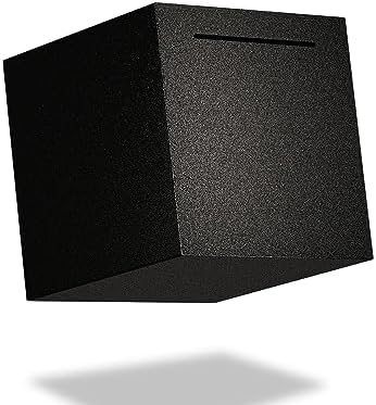 Schwarzer Geldspinner Aus Stahl Für Echtes Geld, Sparschwein Für Erwachsene. Muss Zum Öffnen Aufgebrochen Werden. Nicht Zu Öffnender Geldspinner Aus Metall Für Bargeld, 12 Cm X 12 Cm.
