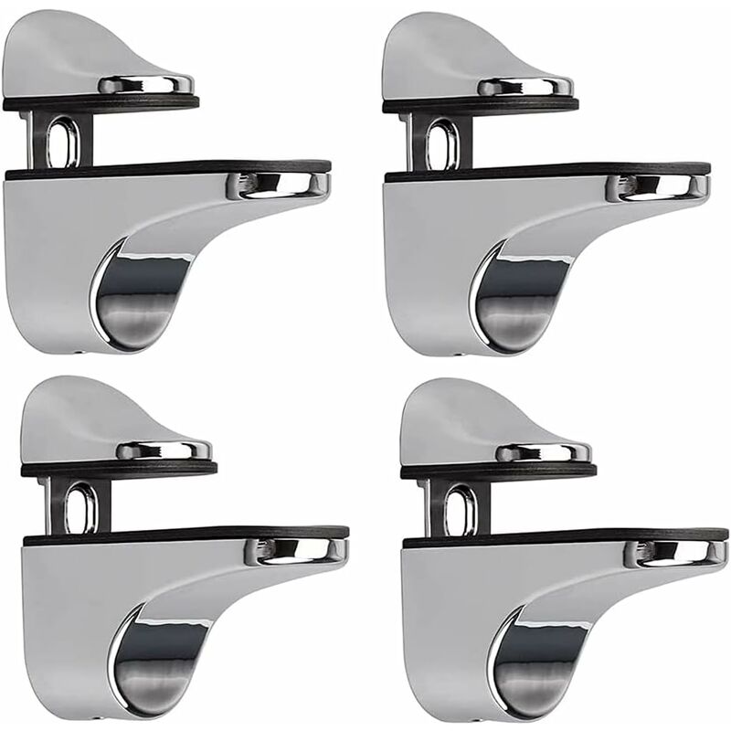 Verstellbare Glasregalhalterung, 4-teiliges Set Glasregalträger, Wandhalterung Für Glasregale, Kompatibel Mit Glasregalen