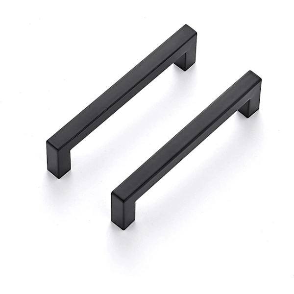 /st/ 2er-packung 128 Mm Schwarze Möbelgriffe Für Küchenschränke Aus Edelstahl