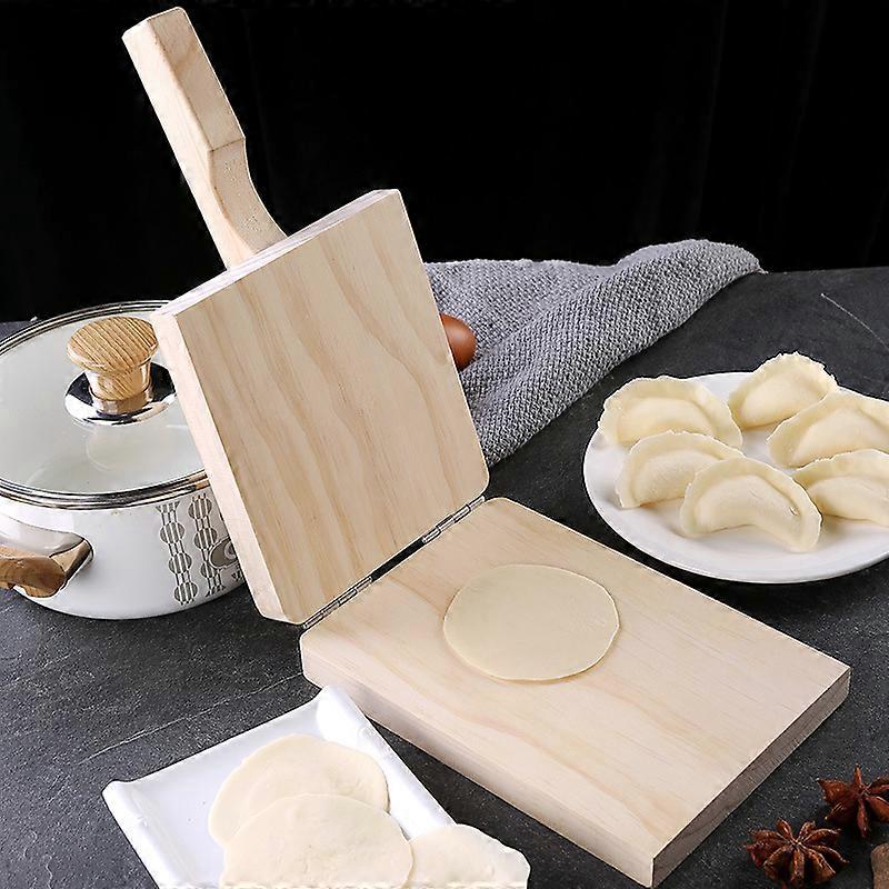 Tortillapresse, Langer Griff, Quadratisch 15 X 17 Cm, Naturholz, Küchenutensil, Teigpresse Für Teigtaschen