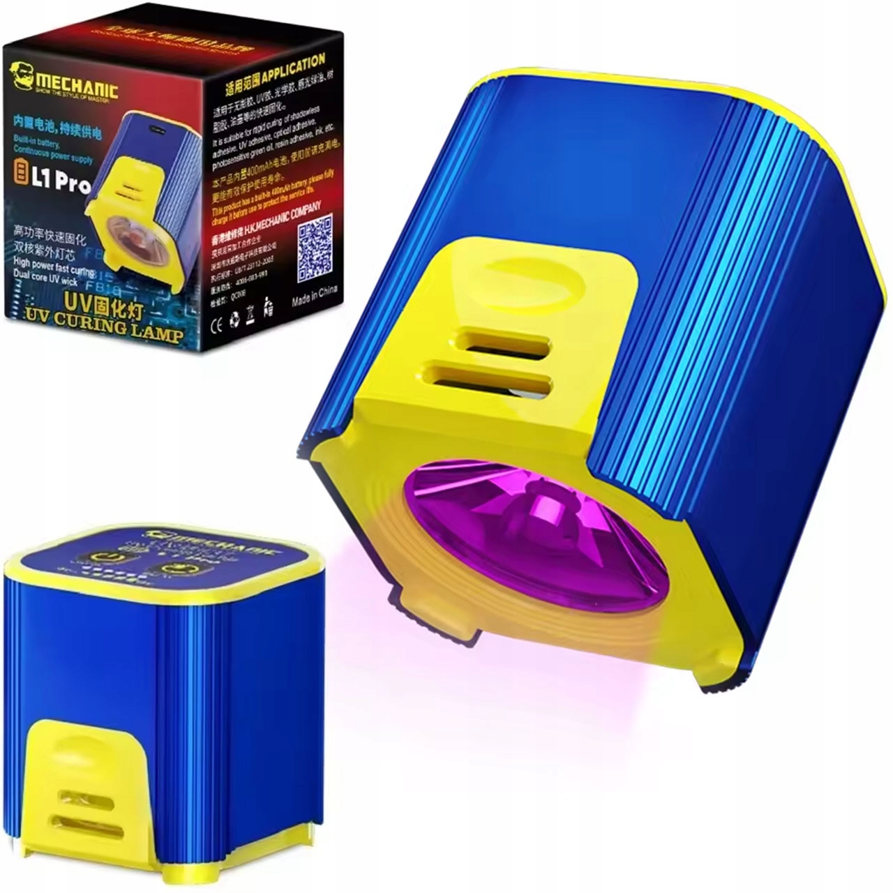 Uv-led-lampe Mechanic L1 Pro – Kompakt Und Mobil Usb-c + 300-mah-akku 5–7 W Timer 30 S/60 S/dauerbetrieb