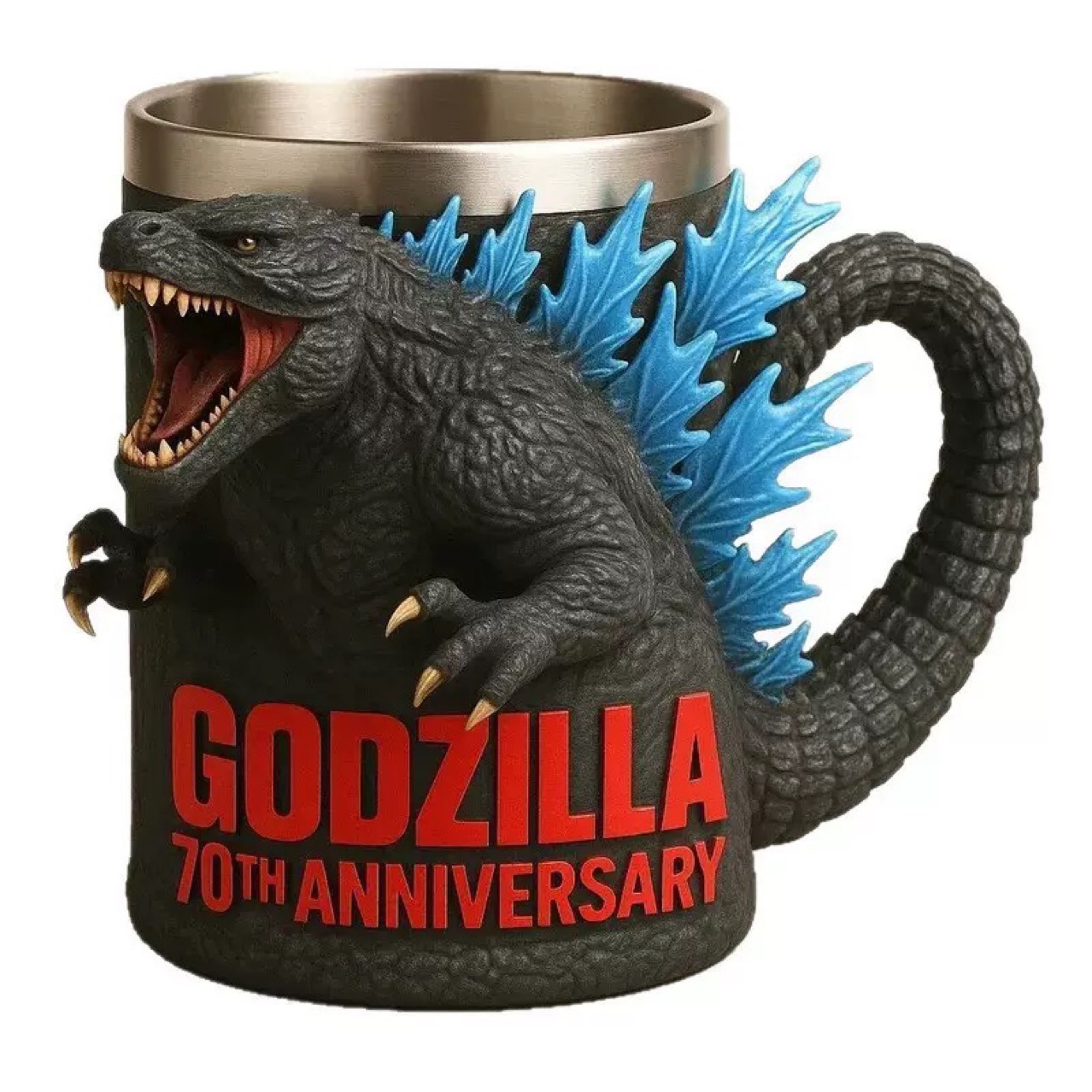 Blauer Godzilla 3d-becher Zum 70. Jubiläum