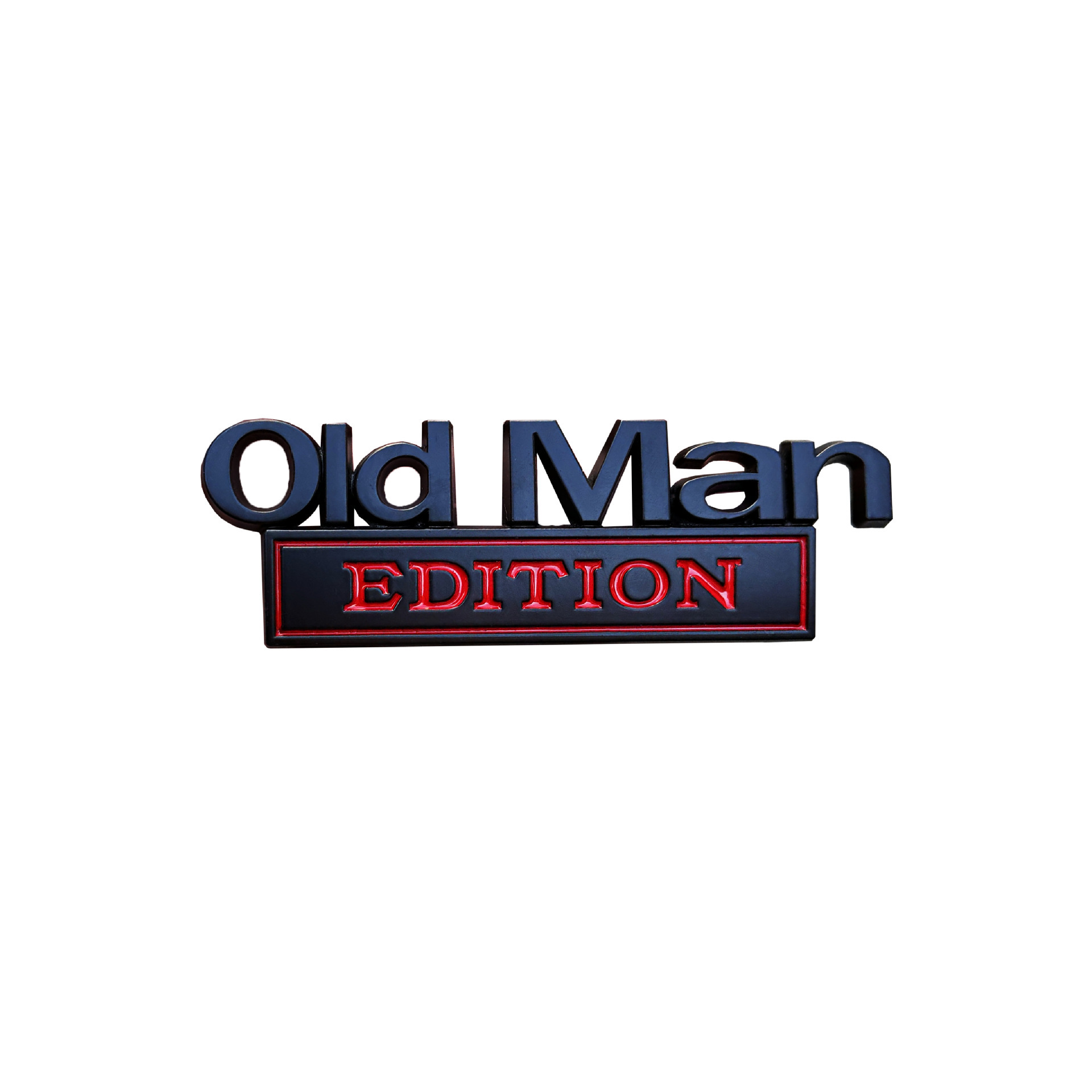 1 Stück Old Man Edition Autoemblem, Universell Passend Für Alle Fahrzeuge, Schwarz/rot