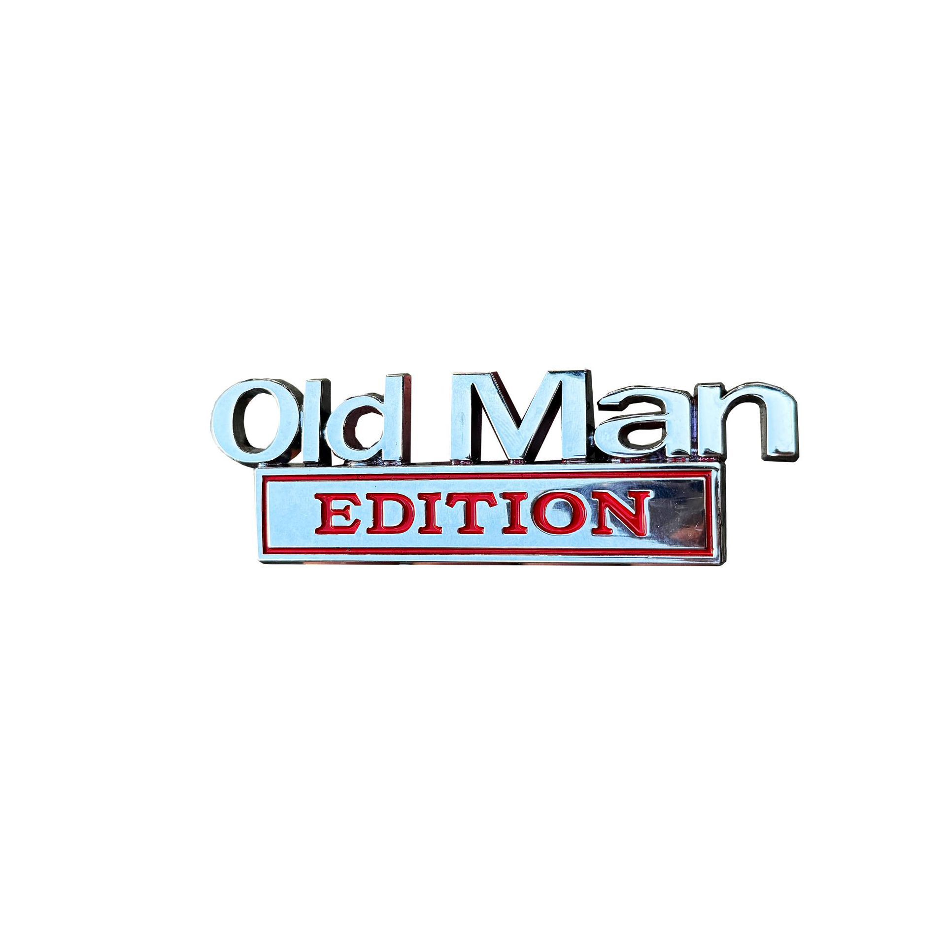 1 Stück, Old Man Edition Autoemblem, Universell Passend Für Alle Fahrzeuge, Silber-rot