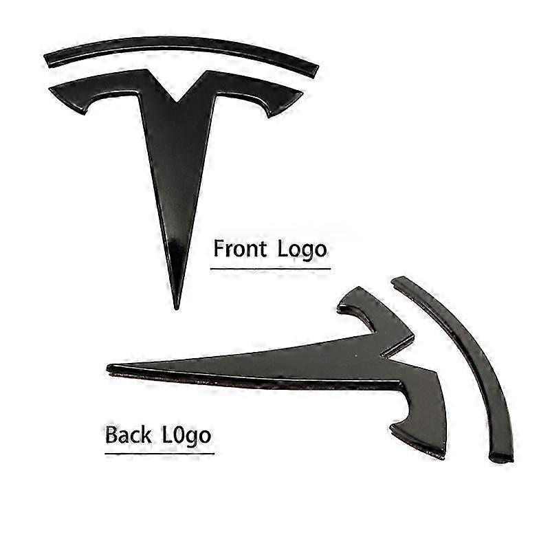 Metallaufkleber, Kompatibel Mit Tesla Model 3 Y, Logo-emblem-aufkleber Für Front- Und Heckklappe, Zubehör