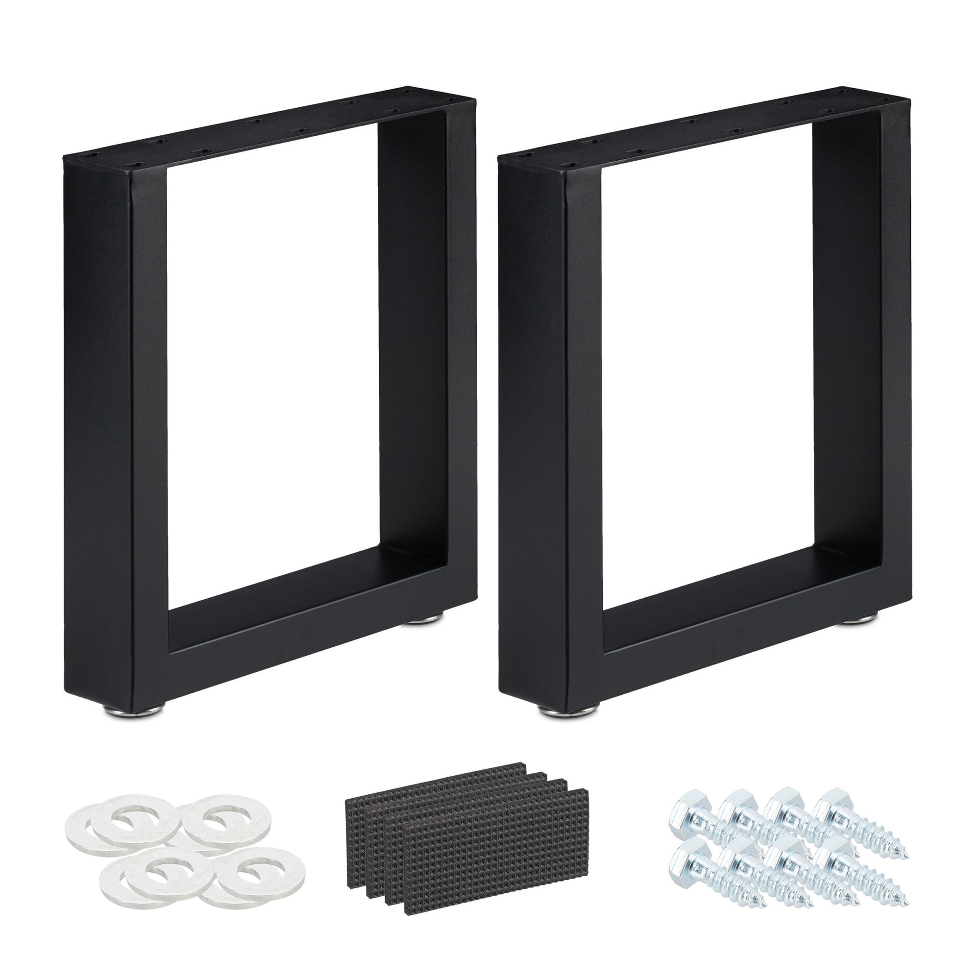 Set Mit 2 Tischbeinen, Schwarz