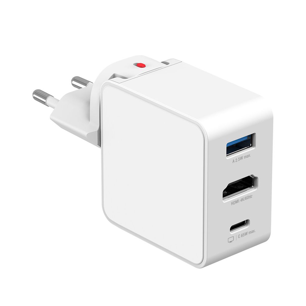 4smarts 3-in-1 Gan Flex Ladegerät/reiseadapter 65w Mit Hdmi – Weiß