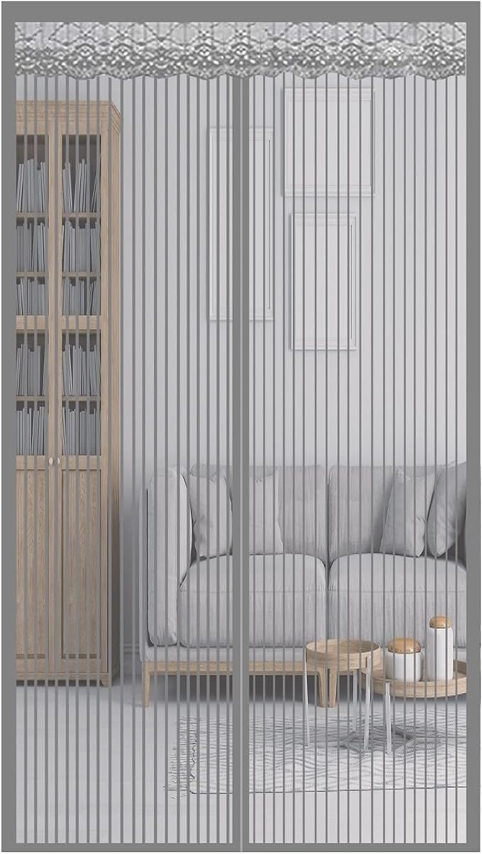 Magnetischer Moskitonetzvorhang, Mückensicher, Geeignet Für Dicke Netze, Komplett Mit Klettverschluss, 100 X 210 Cm, Cinzento