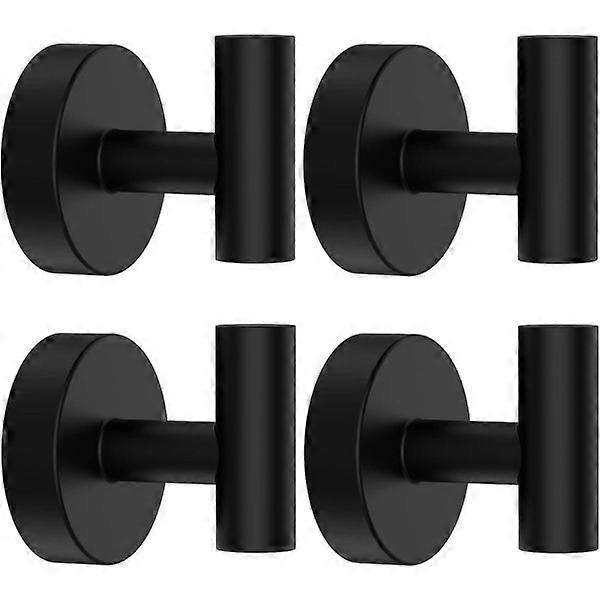 Handtuchhaken, 4er-pack Schwarze Wandhaken, Badezimmer-türhaken, Wandhaken, Schwarze Haken Für Handtücher, Badezimmerhaken