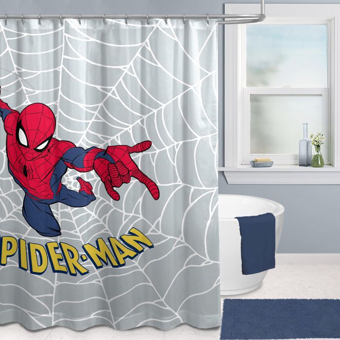 Duschvorhang Spiderman Bösewichte Aufgepasst